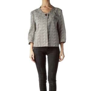 Talbots Brown Pattern One Button Blazer Sz 6P